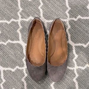 Chloe Suede Scallop Ballet Flat